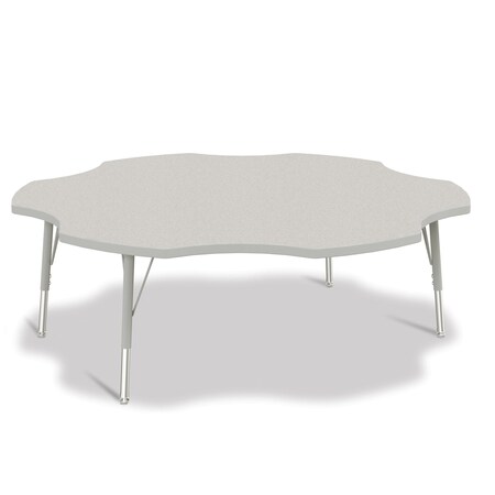 Jonti-Craft Berries Six Leaf Activity Table, 60 in., E-height, Freckled Gray/Gray/Gray 6458JCE000